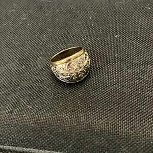 Vintage Premiere Designs stamped “PD”metal filigree ring - Size 7 1/4-7 1/2